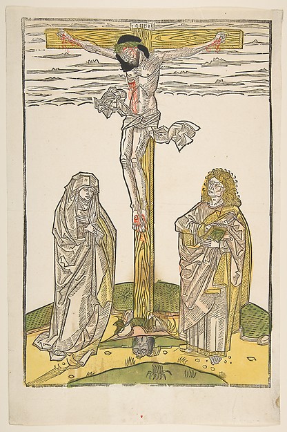 Christ on the Cross with the Virgin and Saint John by Anonymous, German, 15th century