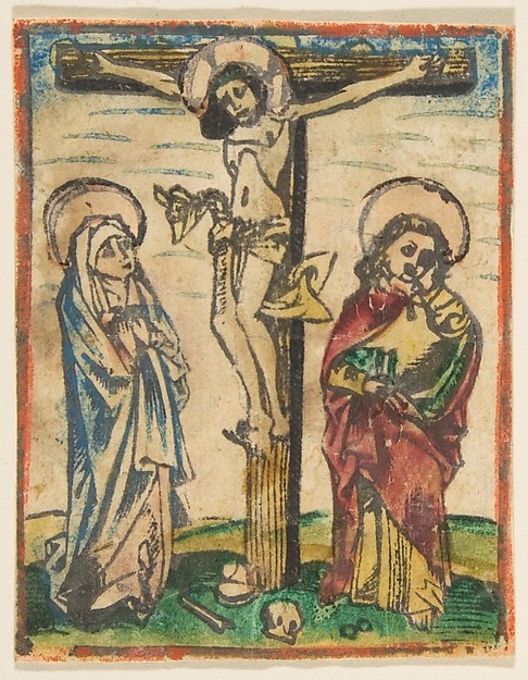 Christ on the Cross with the Virgin and Saint John by Anonymous, German, 15th century
