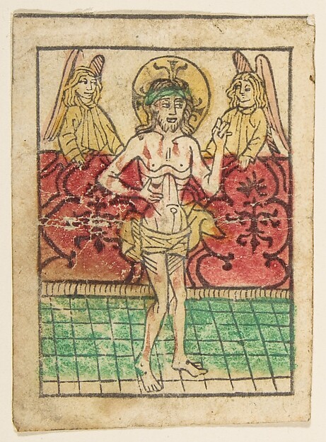 The Man of Sorrows between Two Angels by Anonymous, German, 15th century