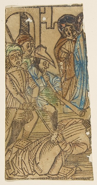 Christ's Fall on the Way to Pilate, one of the "Seven Falls of Christ" by Anonymous, German, 15th century