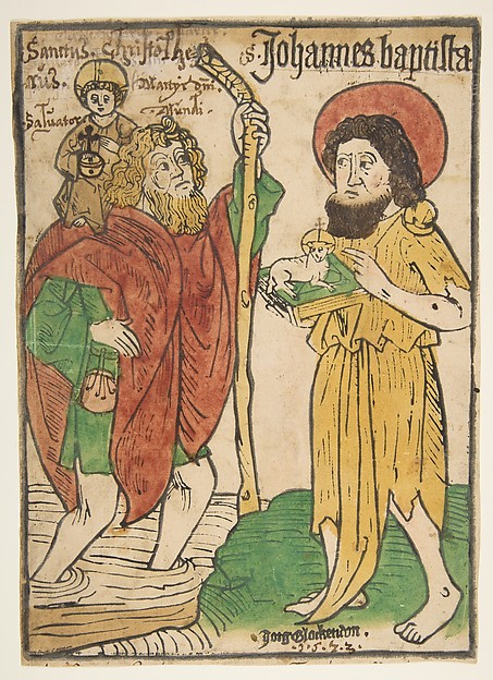 Saint Christopher and Saint John the Baptist by Jorg Glockendon