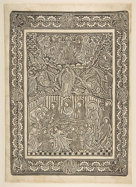 The Death, Assumption, and Crowning of the Virgin by The Master of the Mountainlike Clouds and The Master of the Church Fathers' Border