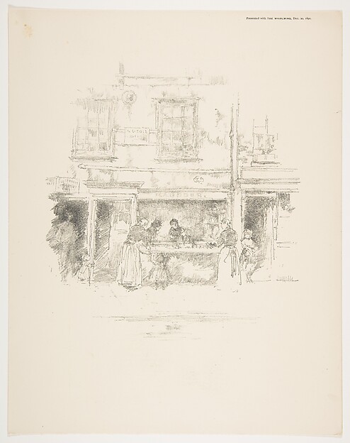 Maunder's Fish Shop, Chelsea, from "Whirlwind," December 27, 1890