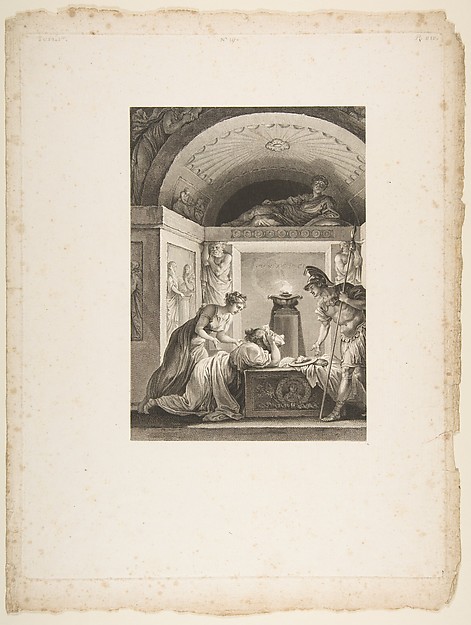 La Matrone d'Ephese, from "Contes et nouvelles en vers par Jean de La Fontaine.  A Paris, de l'imprimerie de  P. Didot, l'an III de la République, 1795"
