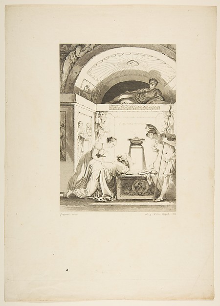 La Matrone d'Ephese, from "Contes et nouvelles en vers par Jean de La Fontaine.  A Paris, de l'imprimerie de  P. Didot, l'an III de la République, 1795"