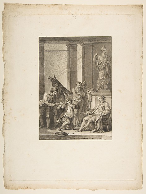Le Paysan qui avait offense son Seigneur, from "Contes et nouvelles en vers par Jean de La Fontaine.  A Paris, de l'imprimerie de  P. Didot, l'an III de la République, 1795"