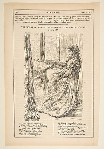The Morning Before the Massacre of St. Bartholomew (from "Once a Week," August 16, 1862)