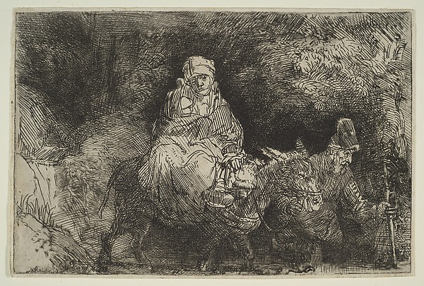 The Flight into Egypt: Crossing a Brook by Rembrandt van Rijn