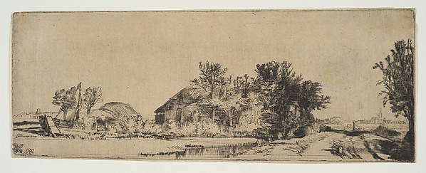 Landscape with a Farmhouse Along a Road Beside a Canal