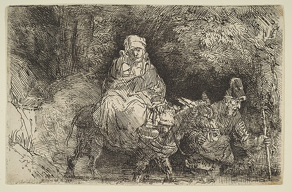 The Flight into Egypt: Crossing a Brook by Rembrandt van Rijn