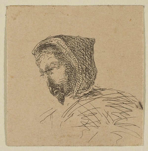 Hooded Male Head (from Sketches on The Coast Survey Plate)