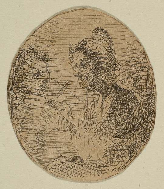 Old Woman and Child in Oval (from Sketches on the Coast Survey Plate)