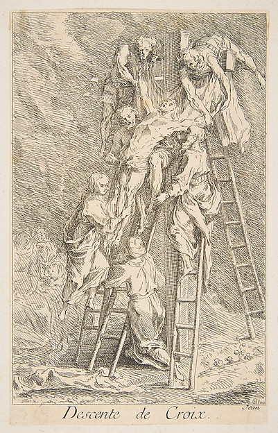 Descent from the Cross by Claude Gillot