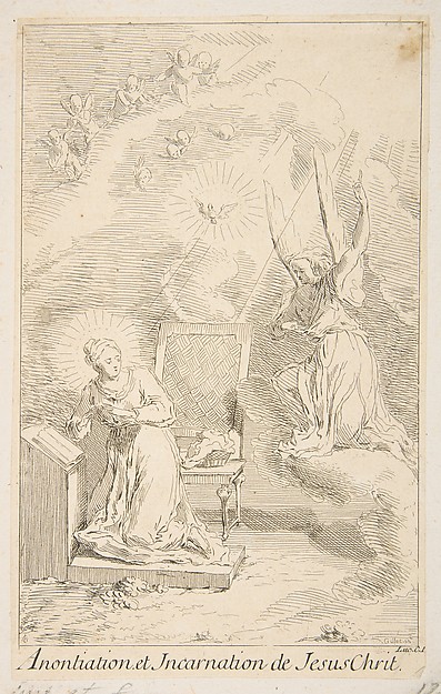 Annunciation by Claude Gillot
