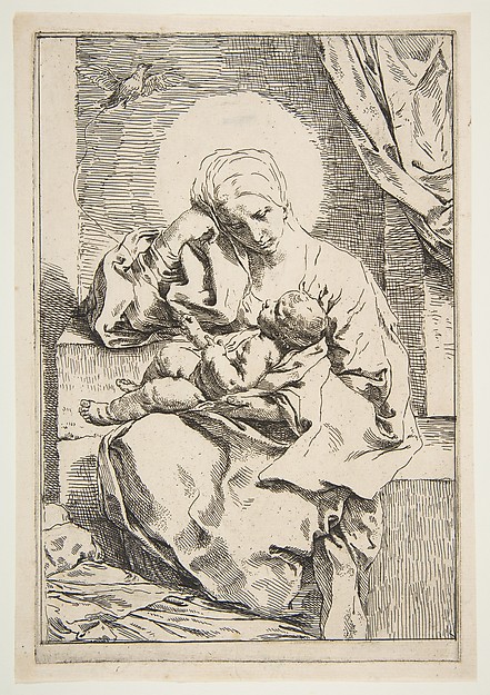 Madonna and Child with a bird by Simone Cantarini
