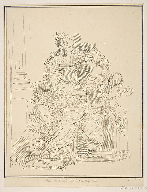 Seated woman with a putto