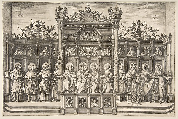 Large Choirstall with Christ Blessing the Virgin by Daniel Hopfer