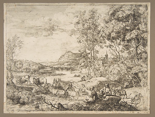 Shepherd and Shepherdess Conversing in a Landscape