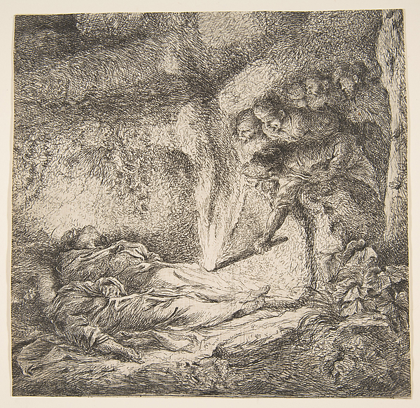 Finding the bodies of Saints Peter and Paul (fragment) by Giovanni Benedetto Castiglione (Il Grechetto)