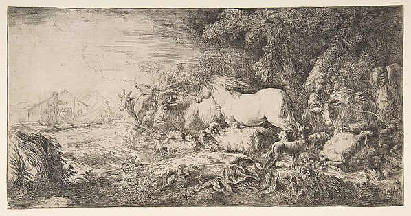 Noah and the animals entering the ark by Giovanni Benedetto Castiglione (Il Grechetto)