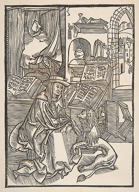 Saint Jerome Extracting a Thorn from the Lion's Foot, Lyons 1508 (copy)