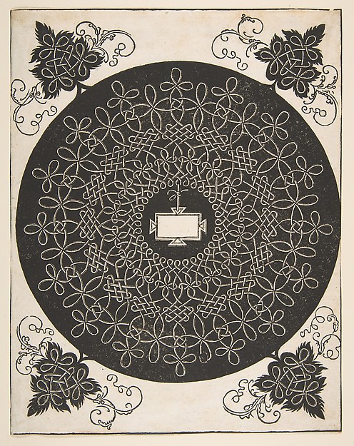Embroidery Pattern with an Oblong Panel in its Center