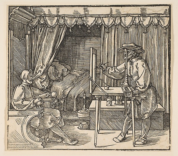 Artist Drawing a Portrait of a Man