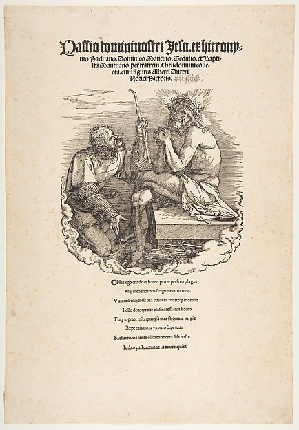 The Man of Sorrows Mocked by a Soldier, title page to "The Large Passion"