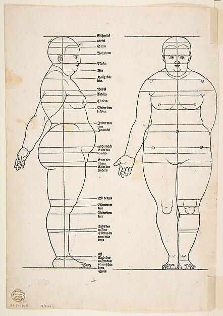 IIllustration from Dürers Vier Bucher von Menslicher Proportion, Nuremberg, 1528