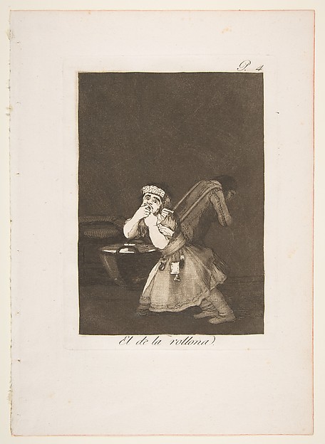 Plate 4 from "Los Caprichos": Nanny's boy (El de la rollona)