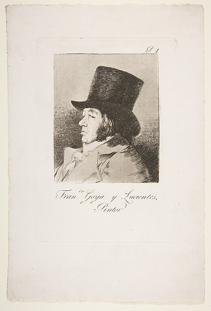 Self-Portrait; Plate 1 from "Los Caprichos"