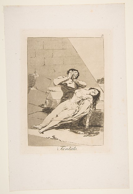 Plate 9 from "Los Caprichos": Tantalus (Tantalo)