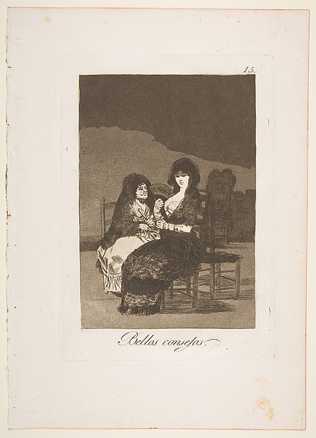 Plate 15 from "Los Caprichos": A pretty piece of advice (Bellos consejos)