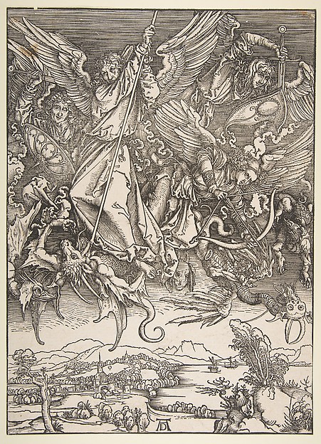 Albrecht Dürer | Saint Michael Fighting the Dragon, from The Apocalypse ...