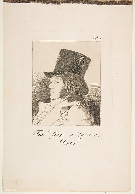 Plate 1 from "Los Caprichos": Self-portrait