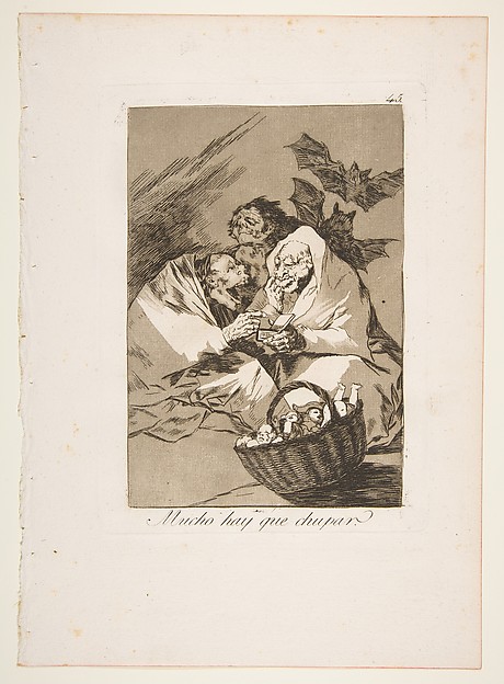 Plate 45 from "Los Caprichos": There is Plenty to Suck (Mucho hay que chupar)