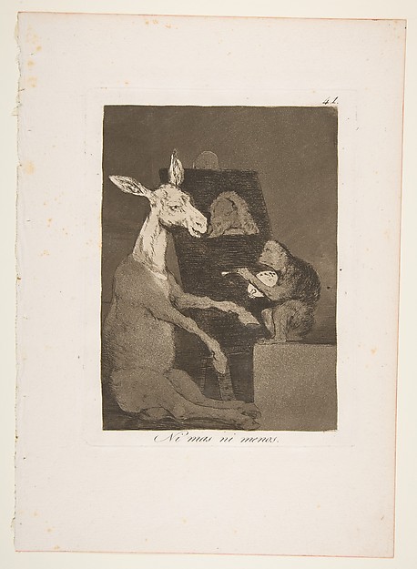 Plate 41 from "Los Caprichos": Neither more nor less (Ni mas ni menos)