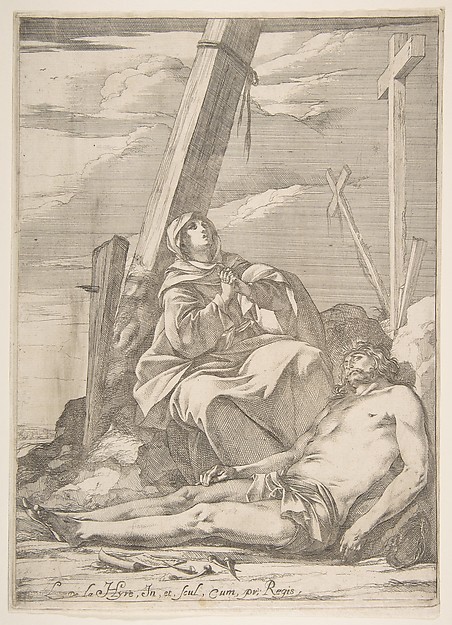 Christ and the Virgin at the Foot of the Cross by Laurent de La Hyre