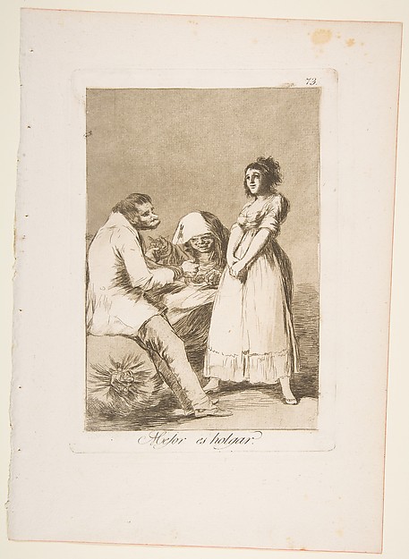 Plate 73 from "Los Caprichos": It is better to be lazy (Mejor es holgar)