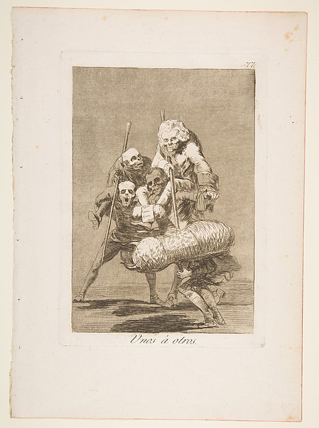 Plate 77 from "Los Caprichos": What one does to another (Unos á otros)