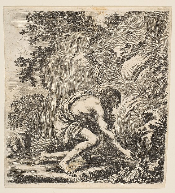 St. John the Baptist Drawing Water from a Spring by Stefano della Bella