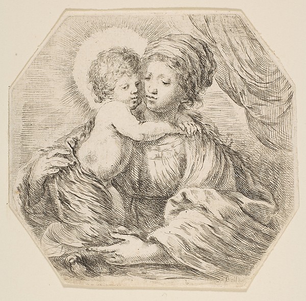 Virgin and Christ Child, an octagonal composition by Stefano della Bella