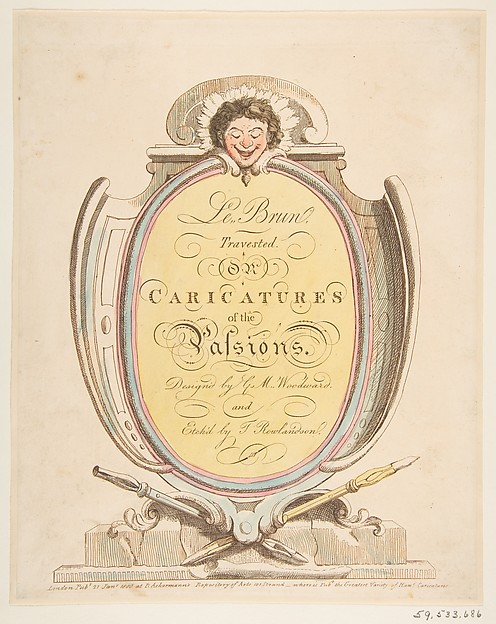 Title Page: Le Brun Travested, or Caricatures of the Passions