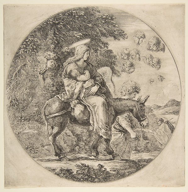 Flight into Egypt, a round composition by Stefano della Bella