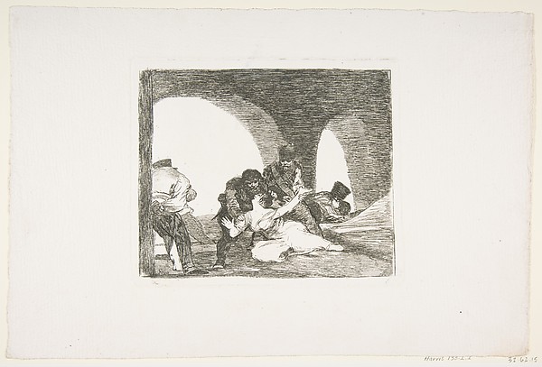 Plate 13 from "The Disasters of War" (Los Desastres de la Guerra): 'Bitter to be Present' (Amarga presencia)