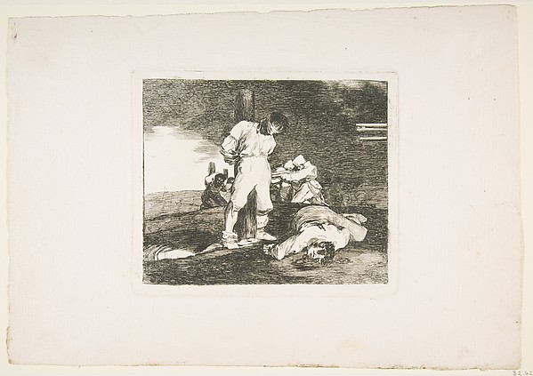 Plate 15 from "The Disasters of War" (Los Desastres de la Guerra): 'And there is no help' (Y no hai remedio)