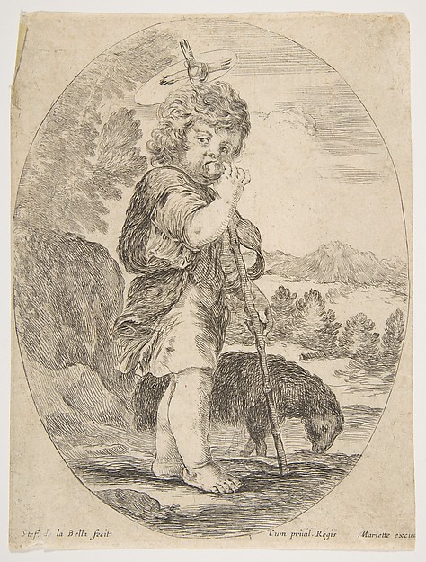 Saint John the Baptist Biting a Piece of Fruit by Stefano della Bella
