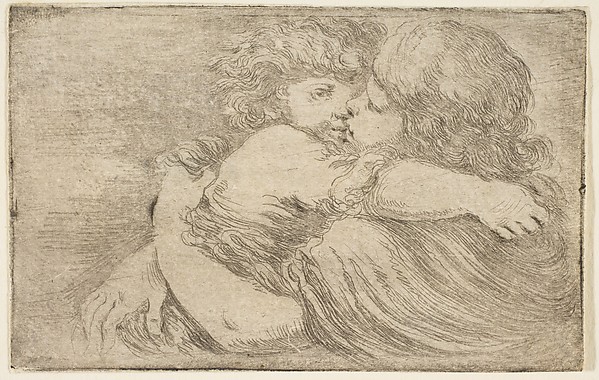 Two Children Embrace