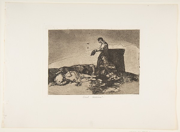Plate 48 from "The Disasters of War" (Los Desastres de la Guerra): Cruel tale of woe! (Cruel Lástima!)
