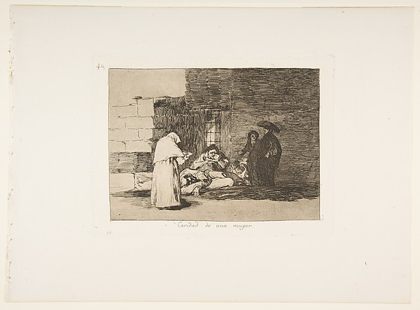 Plate 49 from "The Disasters of War" (Los Desastres de la Guerra): 'A woman's charity' (Caridad de una muger)
